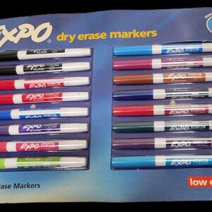 Expo Dry Erase Markers Quantity 16 Multi Colors Fine Tip Low Odor Ink
